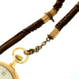 VICTORIAN POCKET WATCH HAIR CHAIN CA1890 | 12" LONG